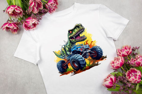 Dinosaur Monster Truck Clipart Sublimation Regulrcrative 