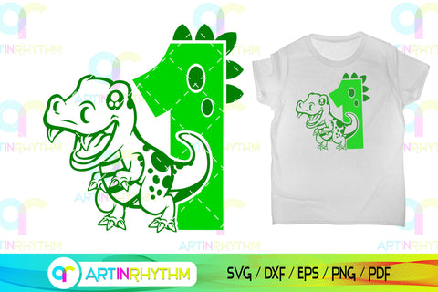 Dinosaur number 1 svg, one SVG Artinrhythm shop 