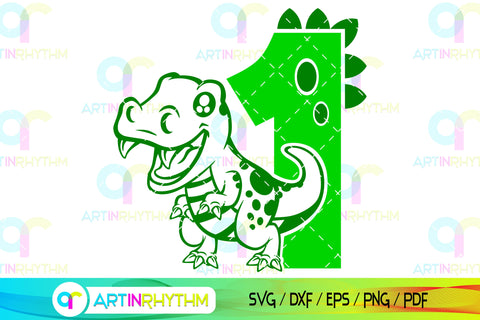 Dinosaur number 1 svg, one SVG Artinrhythm shop 