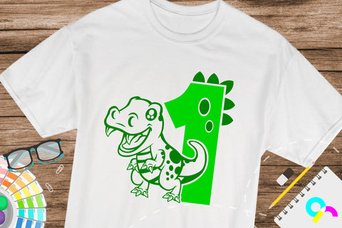Dinosaur number 1 svg, one SVG Artinrhythm shop 