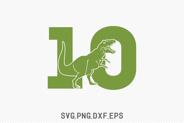 Dinosaur Number 10 SVG SVG Creativeart88 