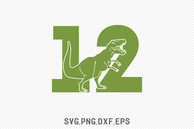 Dinosaur Number 12 SVG SVG Creativeart88 
