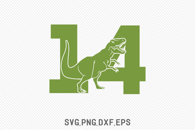 Dinosaur Number 14 SVG SVG Creativeart88 