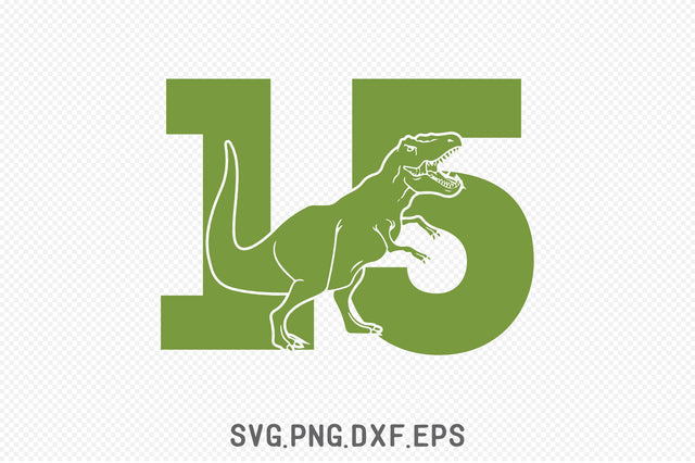 Dinosaur Number 15 SVG SVG Creativeart88 