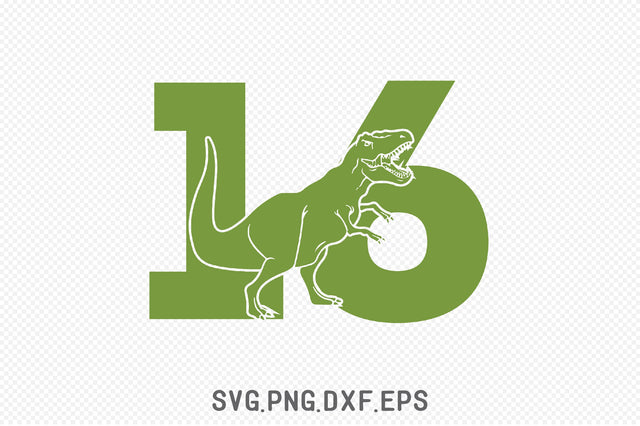 Dinosaur Number 16 SVG SVG Creativeart88 