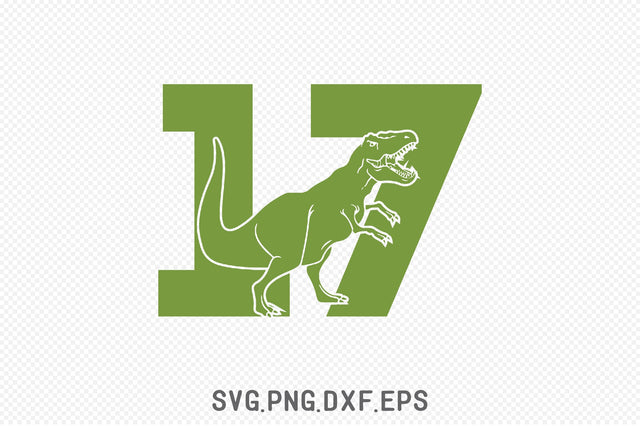 Dinosaur Number 17 SVG SVG Creativeart88 