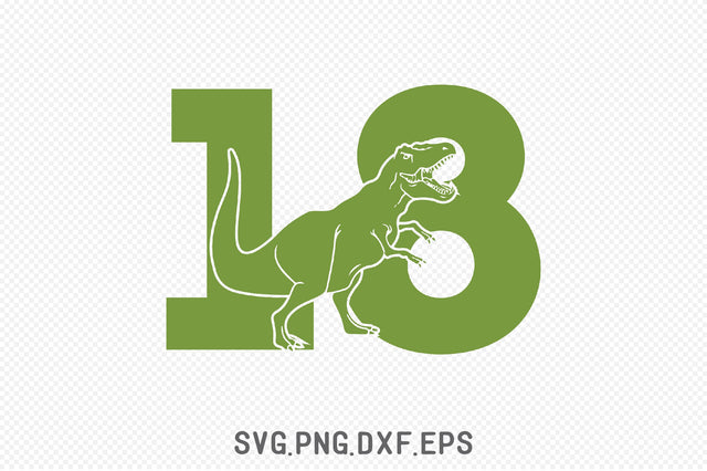 Dinosaur Number 18 SVG SVG Creativeart88 