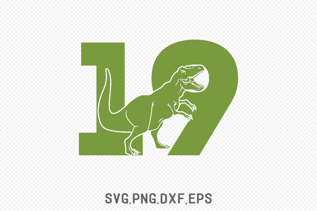 Dinosaur Number 19 SVG - So Fontsy