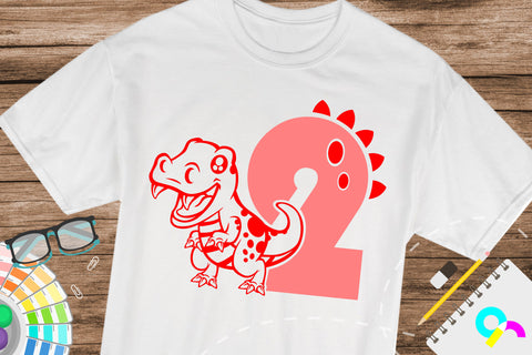 Dinosaur number 2 svg, two SVG Artinrhythm shop 