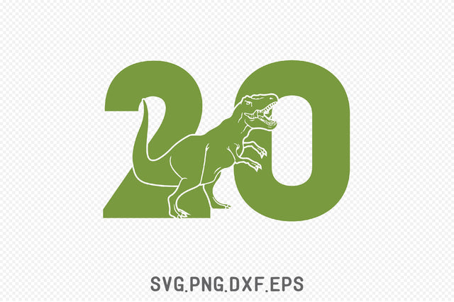 Dinosaur Number 20 SVG SVG Creativeart88 