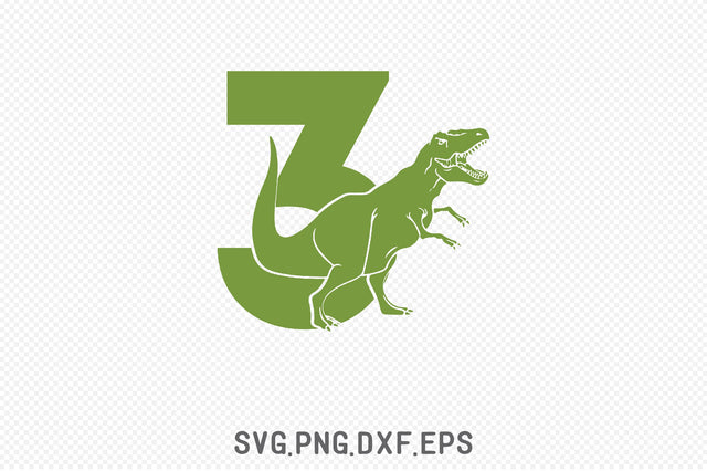 Dinosaur Number 3 SVG Creativeart88 