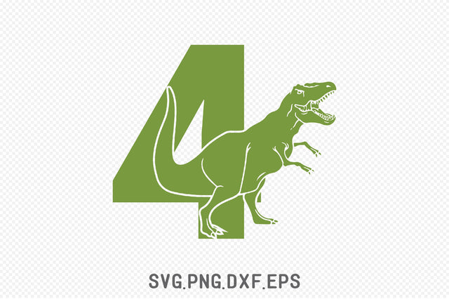 Dinosaur Number 4 SVG Creativeart88 