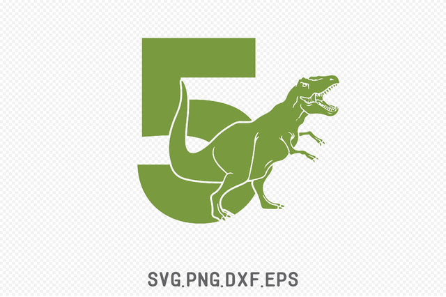 Dinosaur Number 5 SVG Creativeart88 