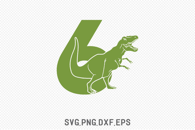 Dinosaur Number 6 SVG Creativeart88 