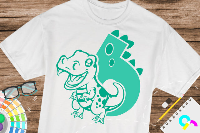 Dinosaur number 6 svg, six SVG Artinrhythm shop 