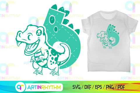 Dinosaur number 6 svg, six SVG Artinrhythm shop 