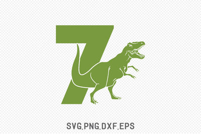 Dinosaur Number 7 SVG Creativeart88 