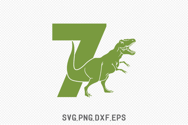 Dinosaur Number 7 SVG Creativeart88 