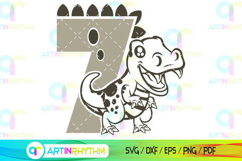 Dinosaur number 7 svg, seven SVG Artinrhythm shop 