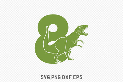 Dinosaur Number 8 SVG Creativeart88 