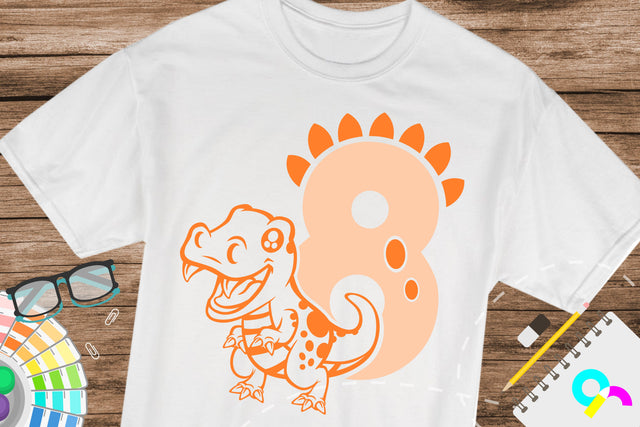 Dinosaur number 8 svg, eight SVG Artinrhythm shop 