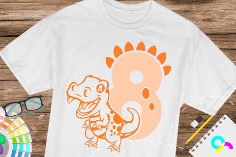 Dinosaur number 8 svg, eight SVG Artinrhythm shop 