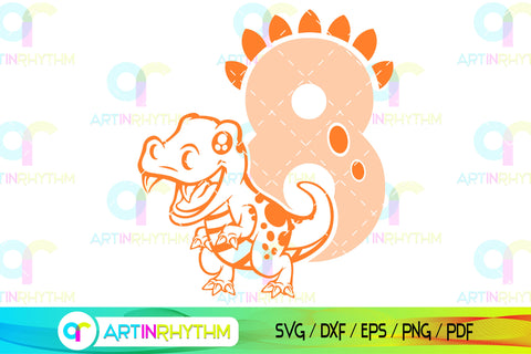Dinosaur number 8 svg, eight SVG Artinrhythm shop 