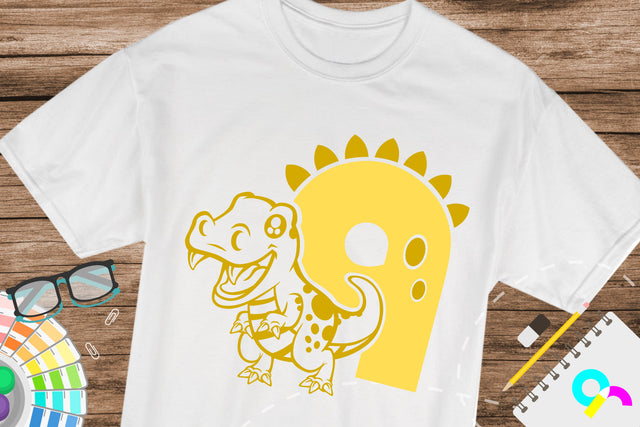 Dinosaur number 9 svg, nine SVG Artinrhythm shop 