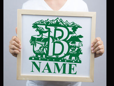 Dinosaur Papercut Alphabets B SVG Johan Ru designs 