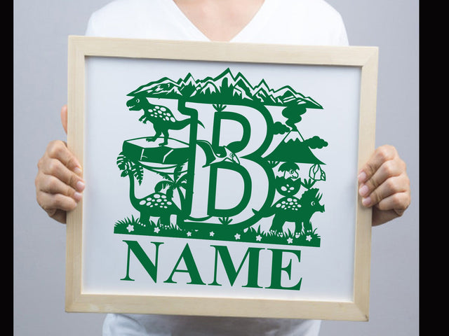 Dinosaur Papercut Alphabets B SVG Johan Ru designs 