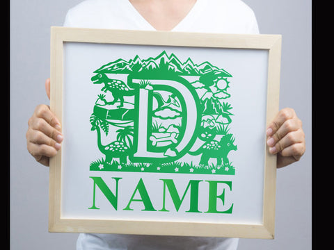Dinosaur Papercut Alphabets D SVG Johan Ru designs 