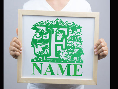 Dinosaur Papercut Alphabets F SVG Johan Ru designs 
