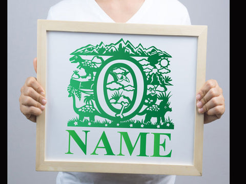 Dinosaur Papercut Alphabets O SVG Johan Ru designs 