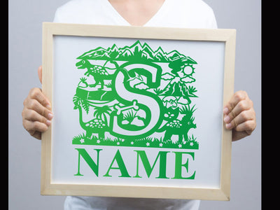 Dinosaur Papercut Alphabets S SVG Johan Ru designs 