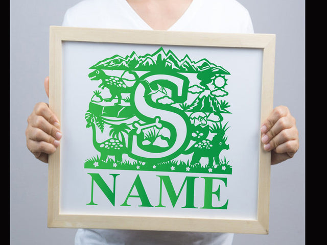 Dinosaur Papercut Alphabets S SVG Johan Ru designs 