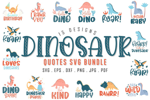Dinosaur Quotes Bundle SVG dapiyupi store 