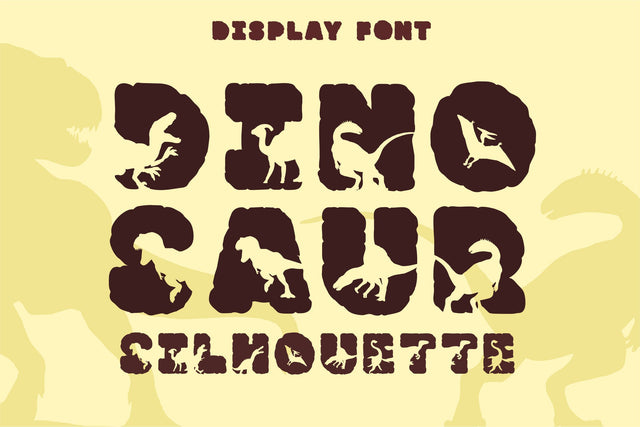 Dinosaur Silhouette Font Font CreativeStudioTM 
