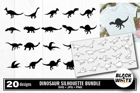 Dinosaur silhouette svg bundle SVG vectorbundles 