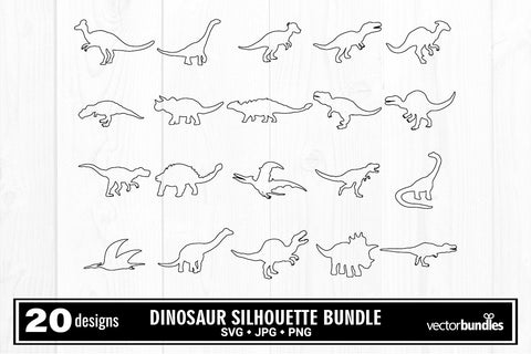 Dinosaur silhouette svg bundle SVG vectorbundles 
