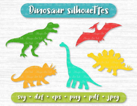 Dinosaur silhouettes cut files SVG MagicArtLab 