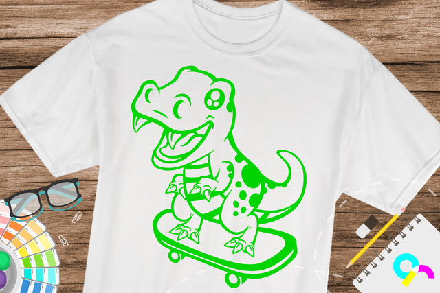 Dinosaur skateboarding svg SVG Artinrhythm shop 