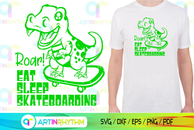 Dinosaur Skateboarding svg SVG Artinrhythm shop 