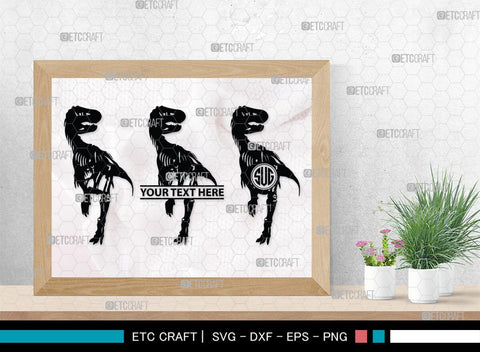Dinosaur Skeleton Monogram, Dinosaur Silhouette, Dinosaur Skeleton SVG, Dinosaur Bones Svg, Jurassic Animal Svg, T-Rex Svg, SB00253 SVG ETC Craft 