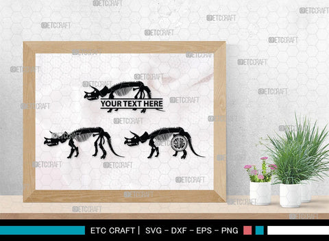 Dinosaur Skeleton Monogram, Dinosaur Silhouette, Dinosaur Skeleton SVG, Dinosaur Bones Svg, Jurassic Animal Svg, T-Rex Svg, SB00253 SVG ETC Craft 