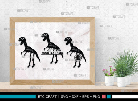 Dinosaur Skeleton Monogram, Dinosaur Silhouette, Dinosaur Skeleton SVG, Dinosaur Bones Svg, Jurassic Animal Svg, T-Rex Svg, SB00253 SVG ETC Craft 