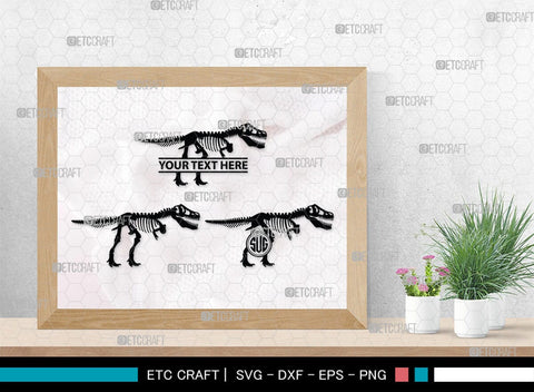 Dinosaur Skeleton Monogram, Dinosaur Silhouette, Dinosaur Skeleton SVG, Dinosaur Bones Svg, Jurassic Animal Svg, T-Rex Svg, SB00253 SVG ETC Craft 