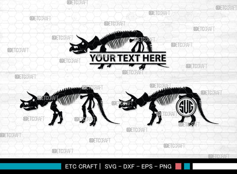 Dinosaur Skeleton Monogram, Dinosaur Silhouette, Dinosaur Skeleton SVG, Dinosaur Bones Svg, Jurassic Animal Svg, T-Rex Svg, SB00253 SVG ETC Craft 