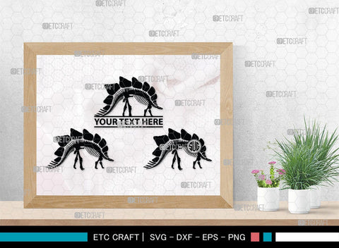 Dinosaur Skeleton Monogram, Dinosaur Silhouette, Dinosaur Skeleton SVG, Dinosaur Bones Svg, Jurassic Animal Svg, T-Rex Svg, SB00253 SVG ETC Craft 