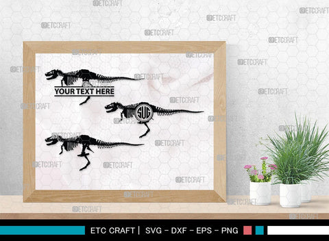 Dinosaur Skeleton Monogram, Dinosaur Silhouette, Dinosaur Skeleton SVG, Dinosaur Bones Svg, Jurassic Animal Svg, T-Rex Svg, SB00253 SVG ETC Craft 