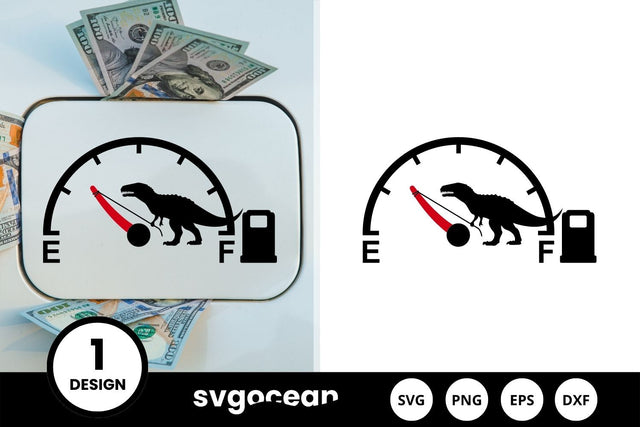 Dinosaur Stopping Fuel Gauge Indicator SVG Design SVG SvgOcean 